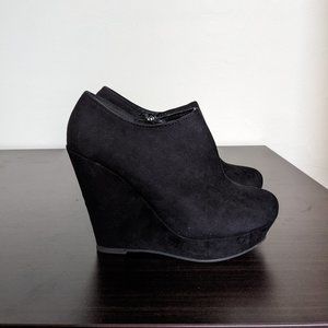Suede Wedge Booties
